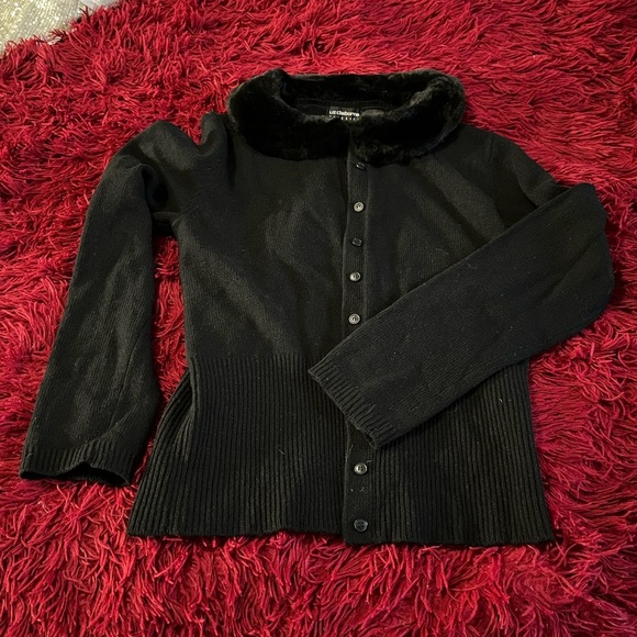 Liz Claiborne Black Cardigan Sweater Elegant Design - Picture 2 of 6